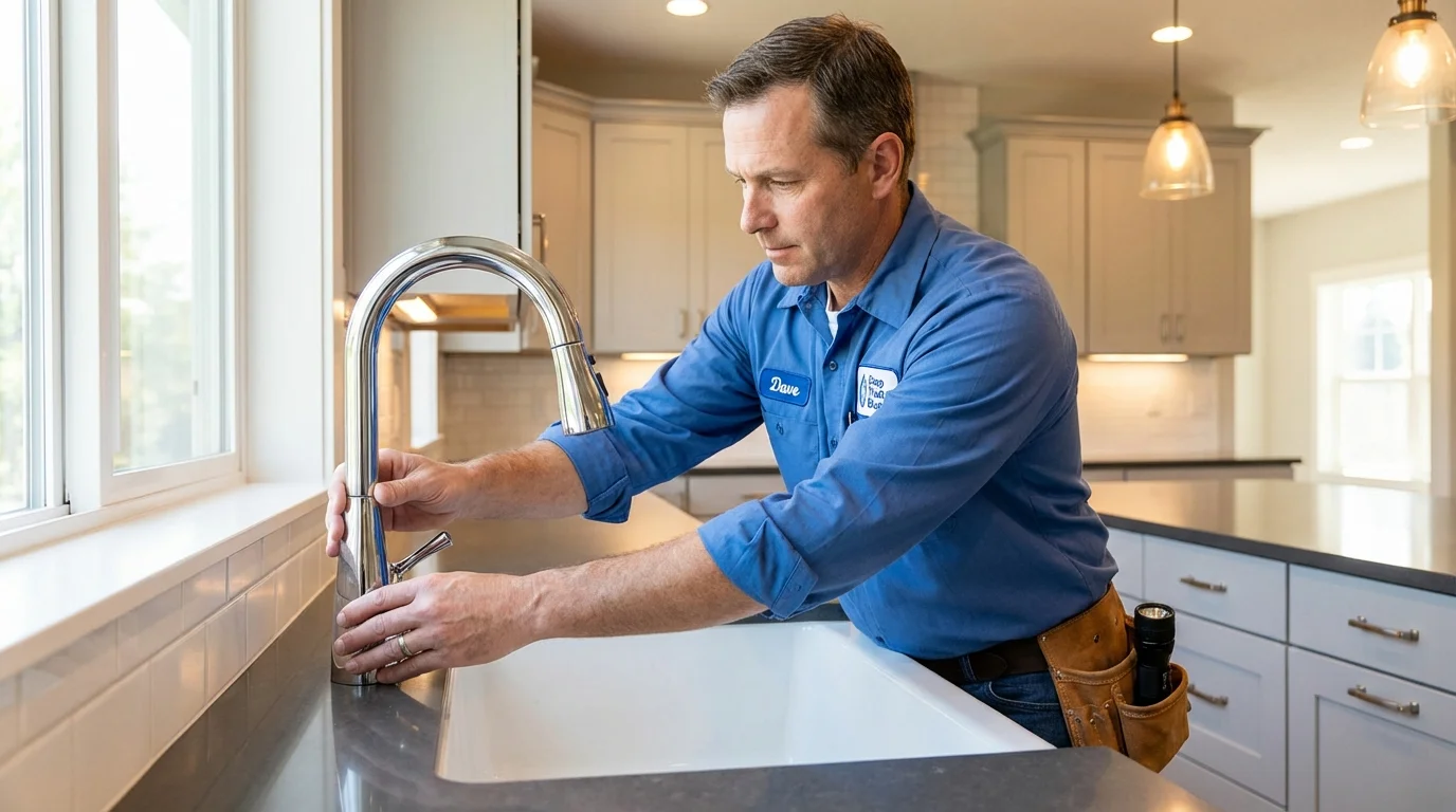 Kitchen faucet installation by Johns Plumbing LLC in Nunda